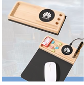WOODEN WIRELESS CHARGING  PAD WITH PEN HOLDER